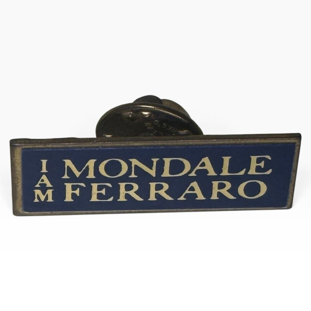 Mondale Ferraro 1984 Campaign Lapel Pin Vintage I AM Mondale Ferraro Button